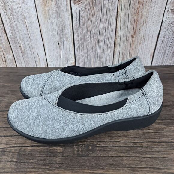 Clarks Cloudsteppers Sillian Jetay Slip On Loafer Women's Sz 7.5 M Gray (VGC) - Picture 1 of 9
